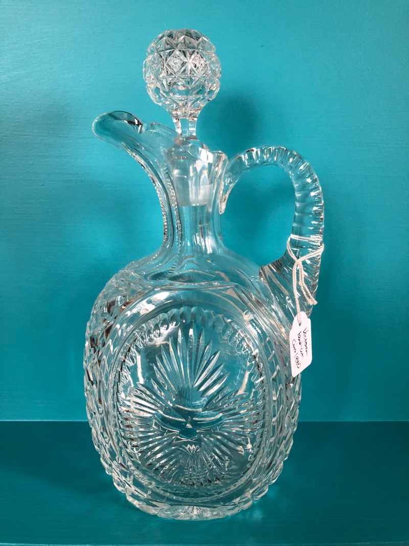 Fine quality cut glass claret jug, circa 1880-0