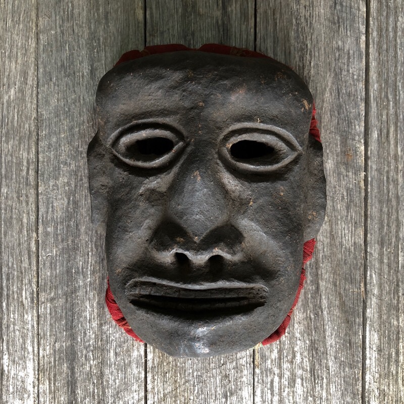 Nepalese clay mask of a man, Magar Tribe, 20th century. -0