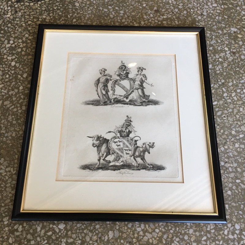 Framed British Armorial print - Doncaster & Shaftesbury - Catton’s Peeridge 1790 -0