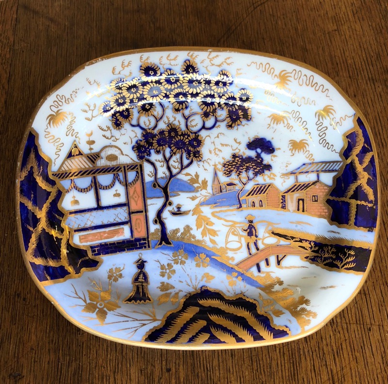 Newhall teapot stand, Imari landscape pattern 1163, c. 1810-0