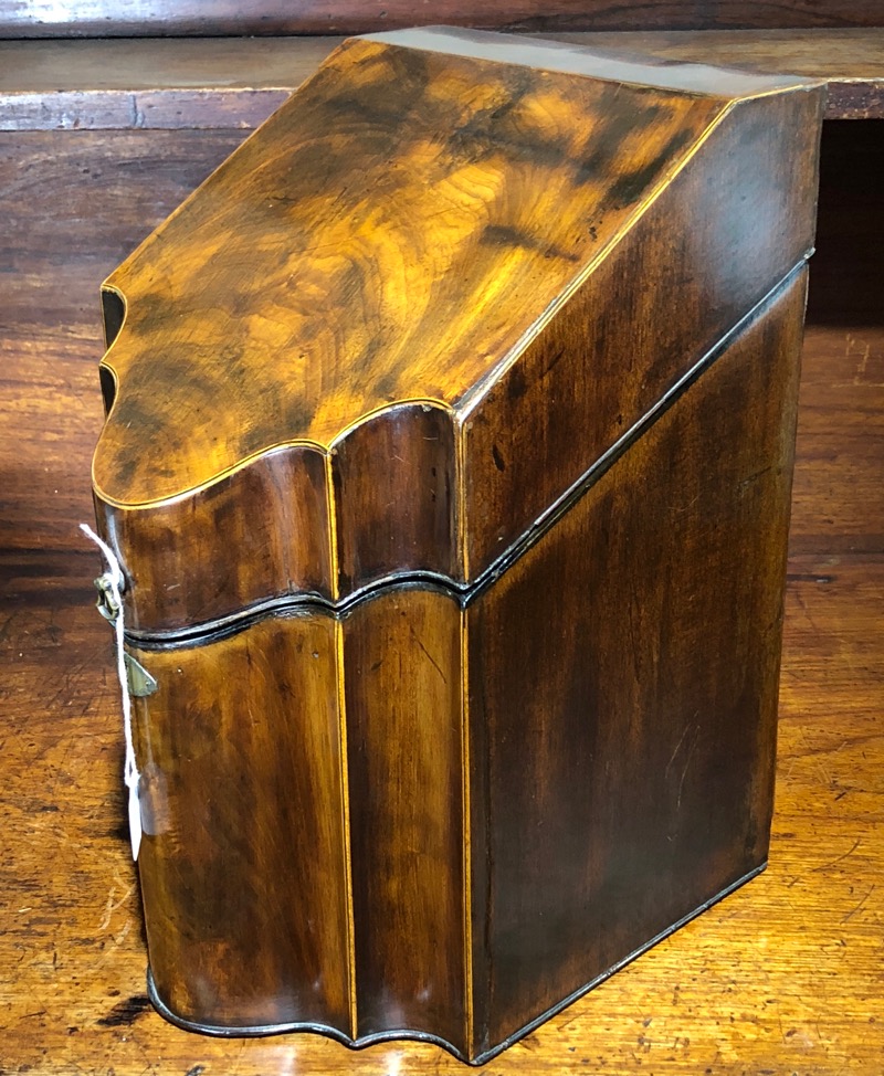 Georgian mahogany knife box, converted to stationery case c.1780 -0