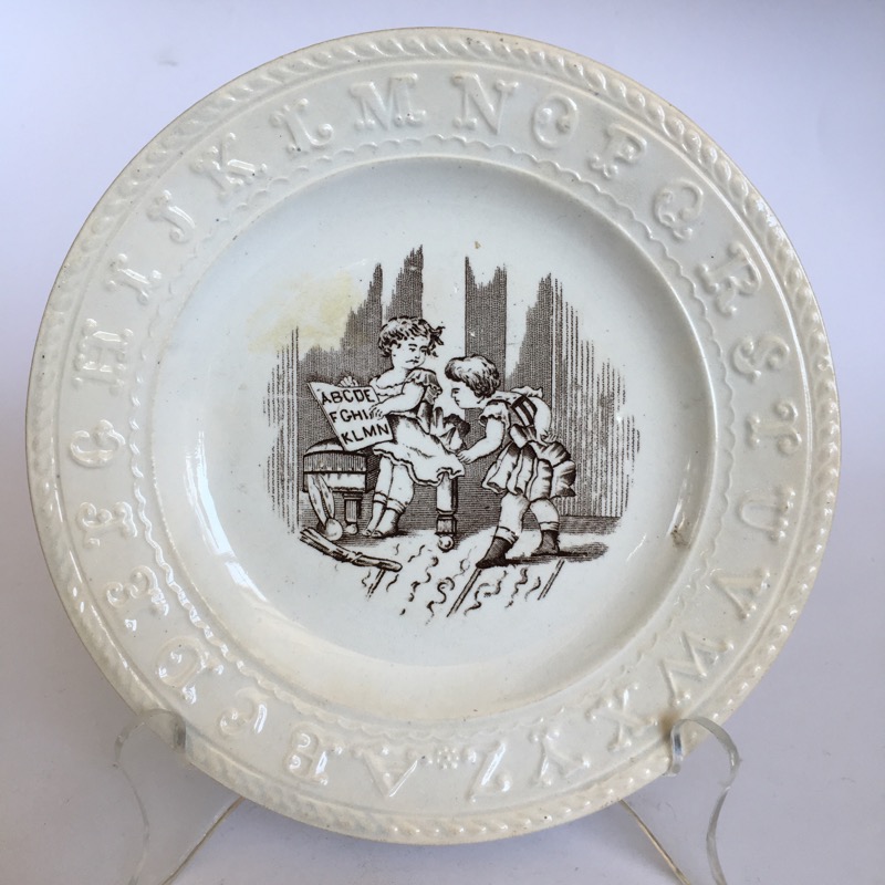 Child's alphabet plate - ABC - C. 1860 -0