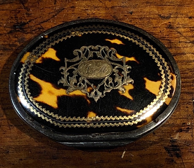 Tortoiseshell, steel, gold inlay expanding coin purse, c.1820-0