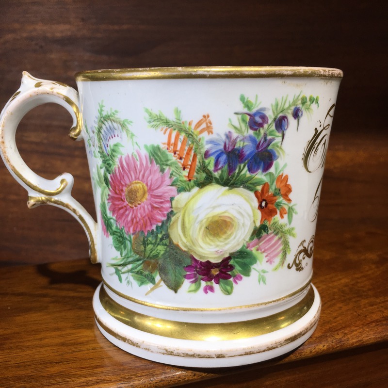 English Porcelain presentation mug, Emma Colclough May 1st 1842 -0