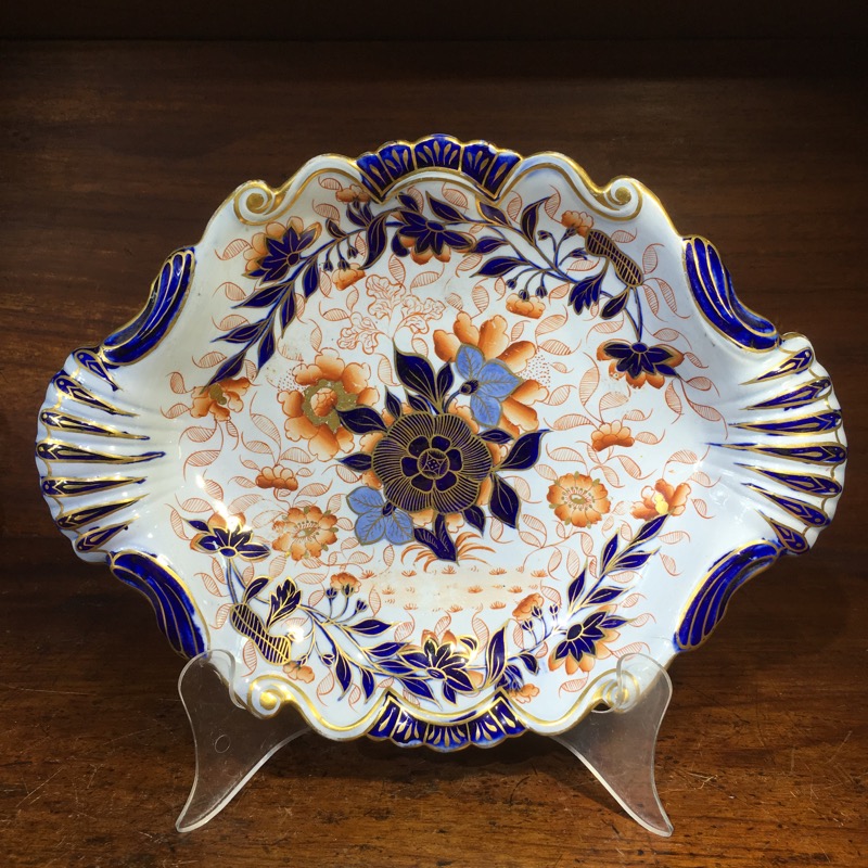 English Imari ironstone pottery serving dish, Masons style, c.1825-0