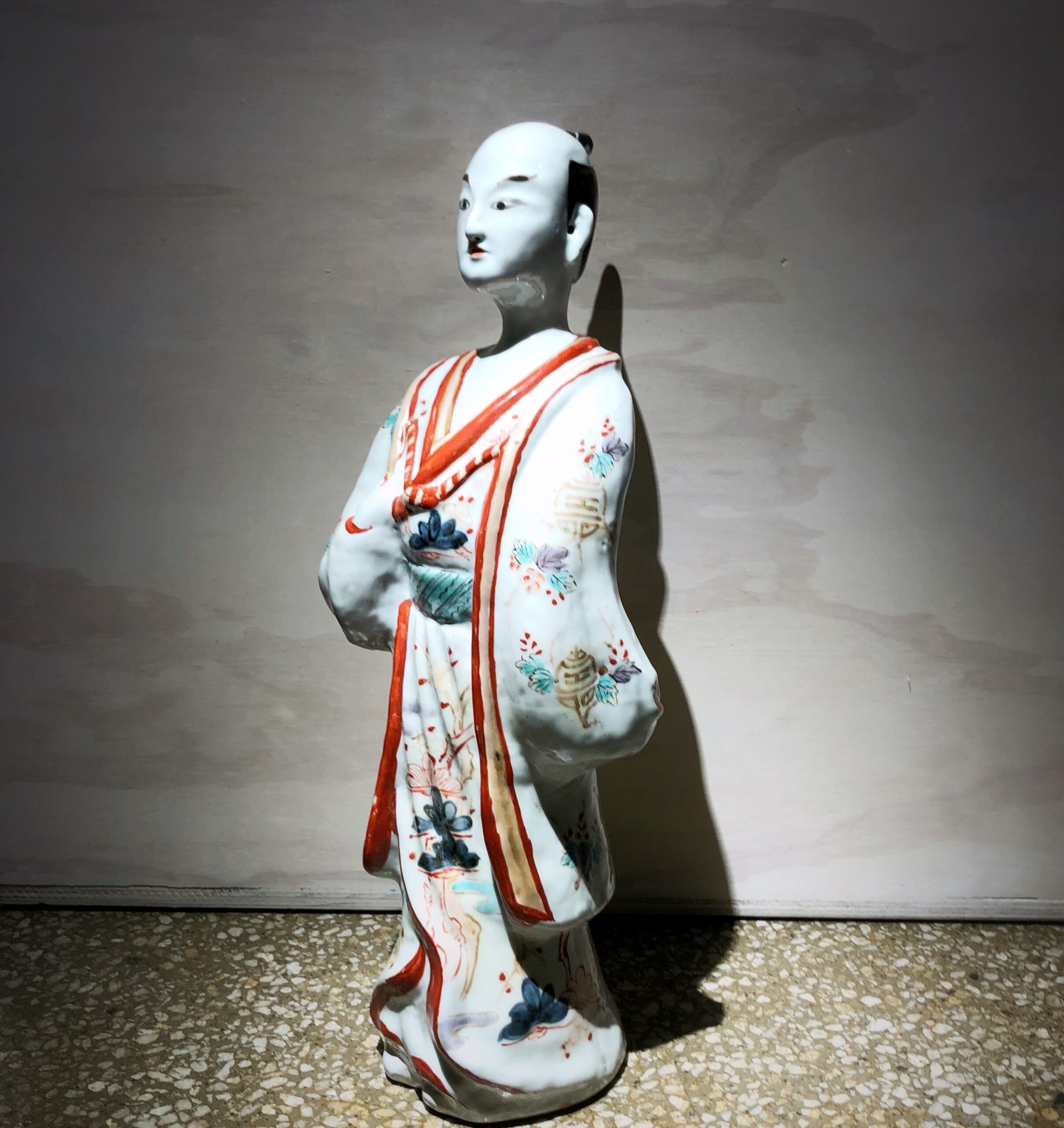 Japanese Arita porcelain figure of a man, circa 1700