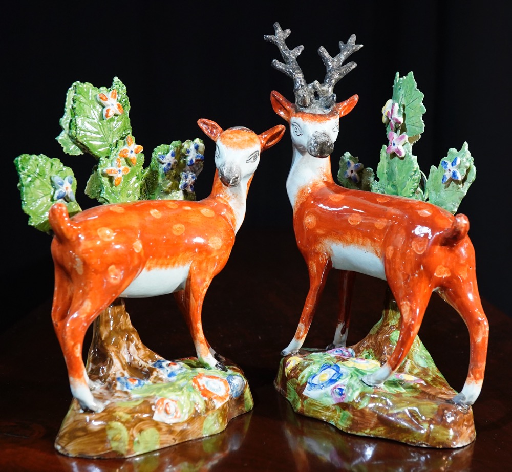 Staffordshire Pottery Deer