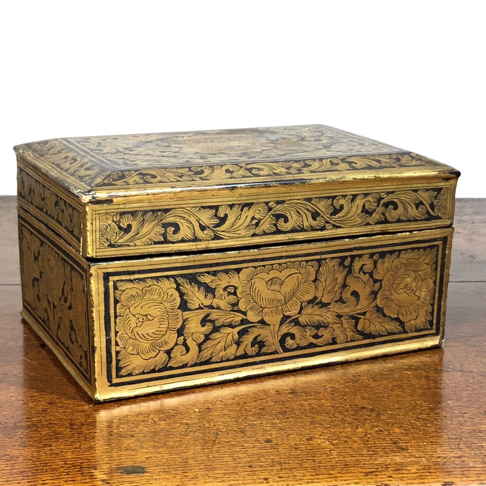 Burmese Myanmar lacquer box, gilt flowers, c. 1900 – Moorabool Antique ...