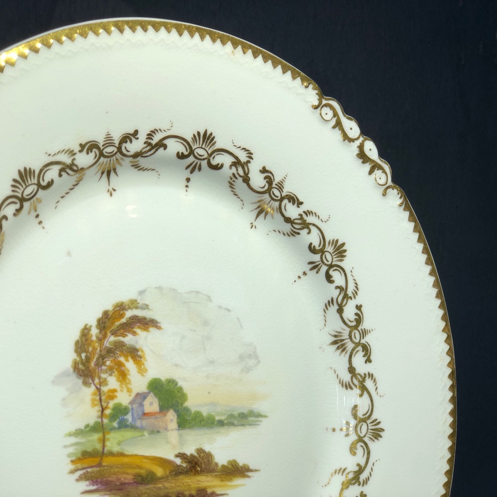 Rockingham Plate, Pattern 558 – Scenic, With Ornate Gold Border ...