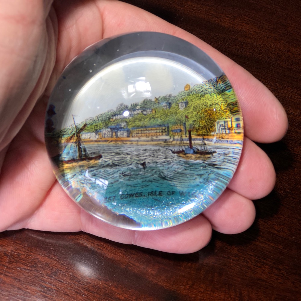 Victorian glass paperweight souvenir ISLE OF WIGHT c.1880 Moorabool