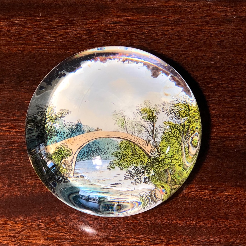 Victorian glass paperweight souvenir -  Brig O’Doon c. 1880