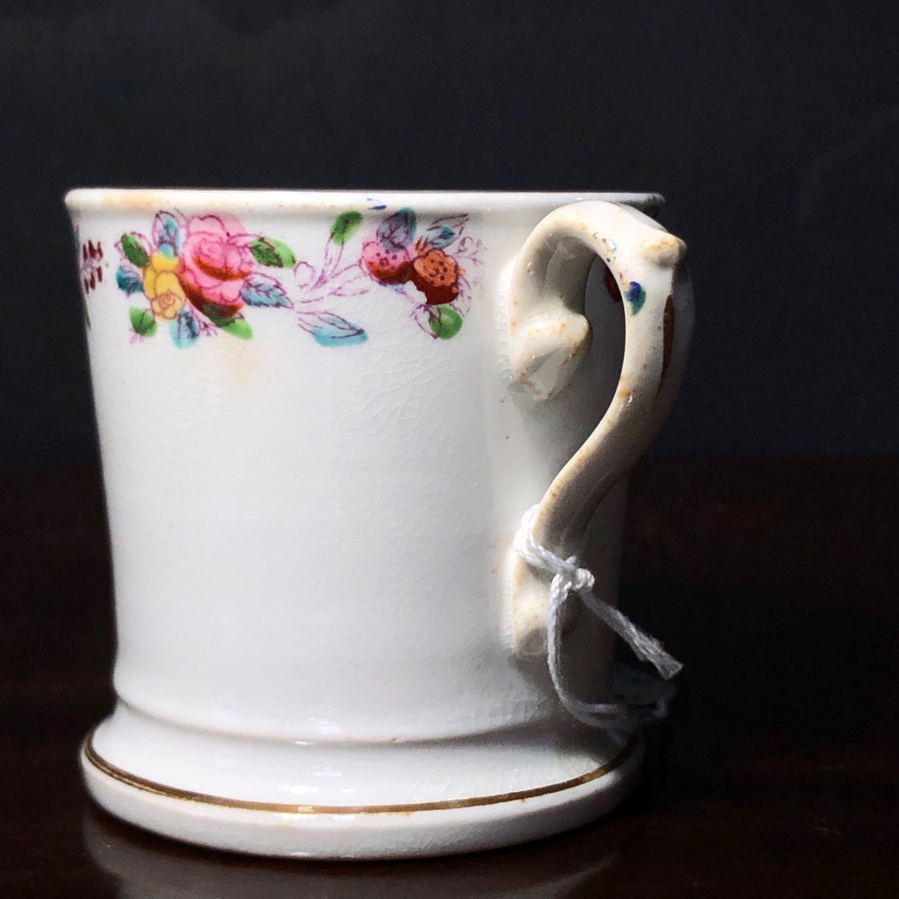 English porcelain souvenir mug, ‘Present from Scarborough’ c. 1865