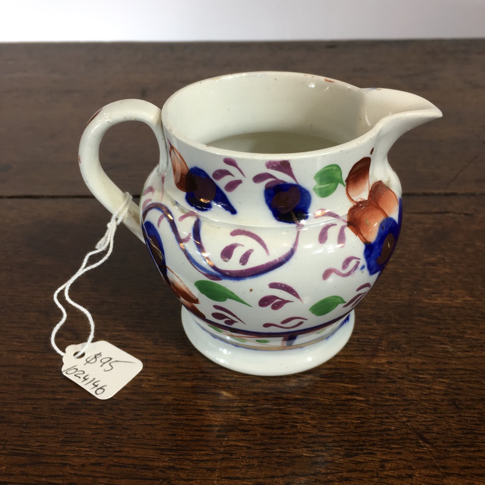 Small pottery ‘Gaudy Welsh’ jug, circa 1840 – Moorabool Antique Galleries