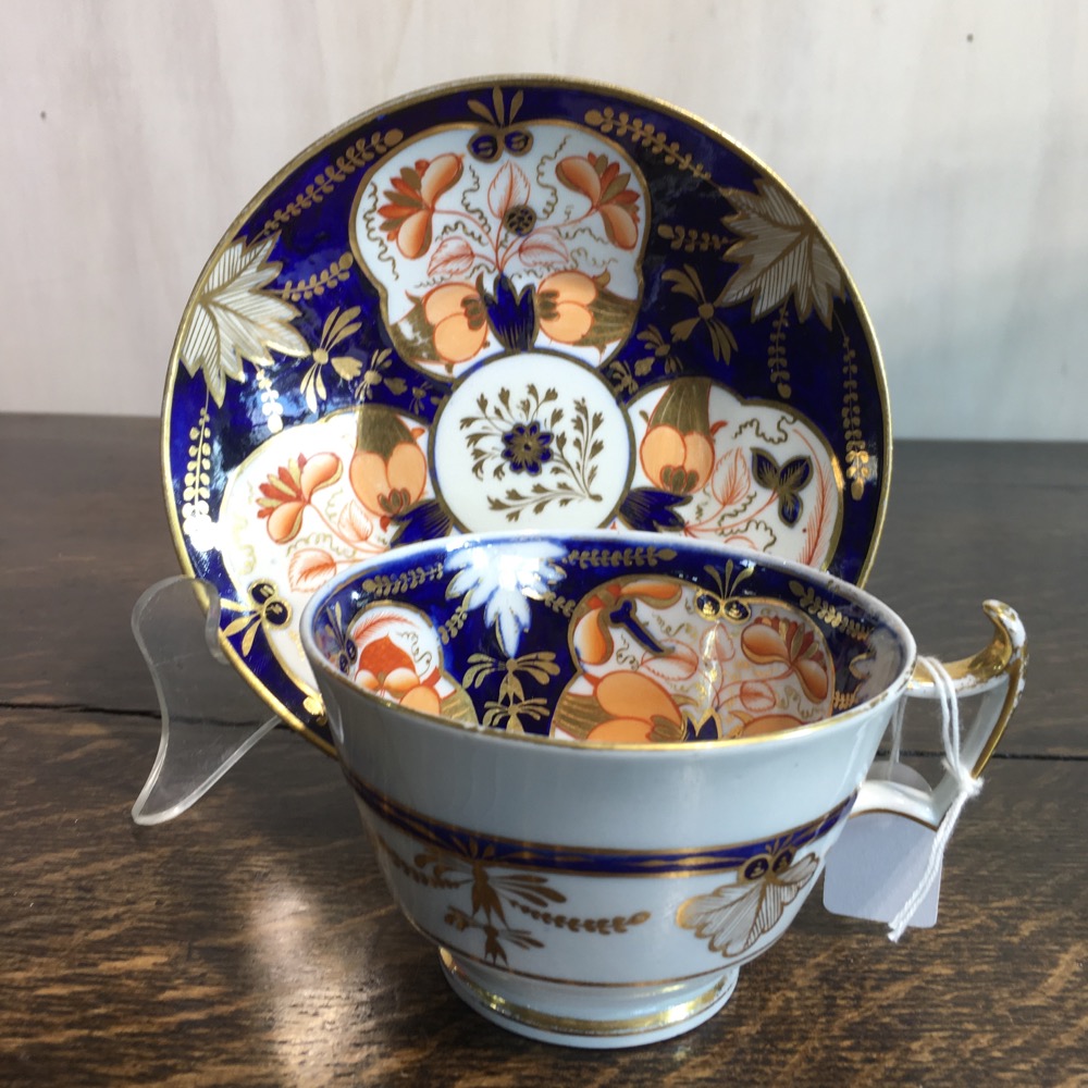 Ridgway Imari cup & saucer, pat. 128 , c.1820