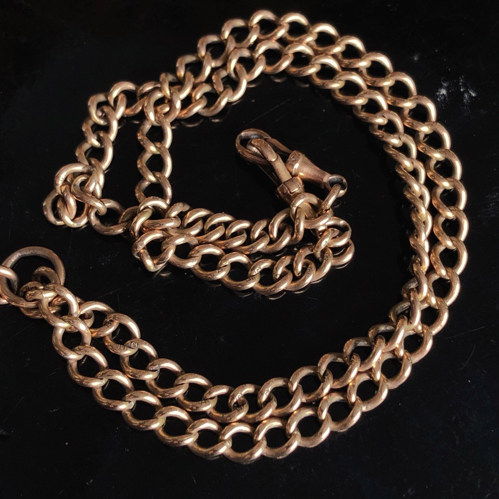 9ct gold fob chain, 38.2g, circa 1880 Moorabool Antiques Galleries
