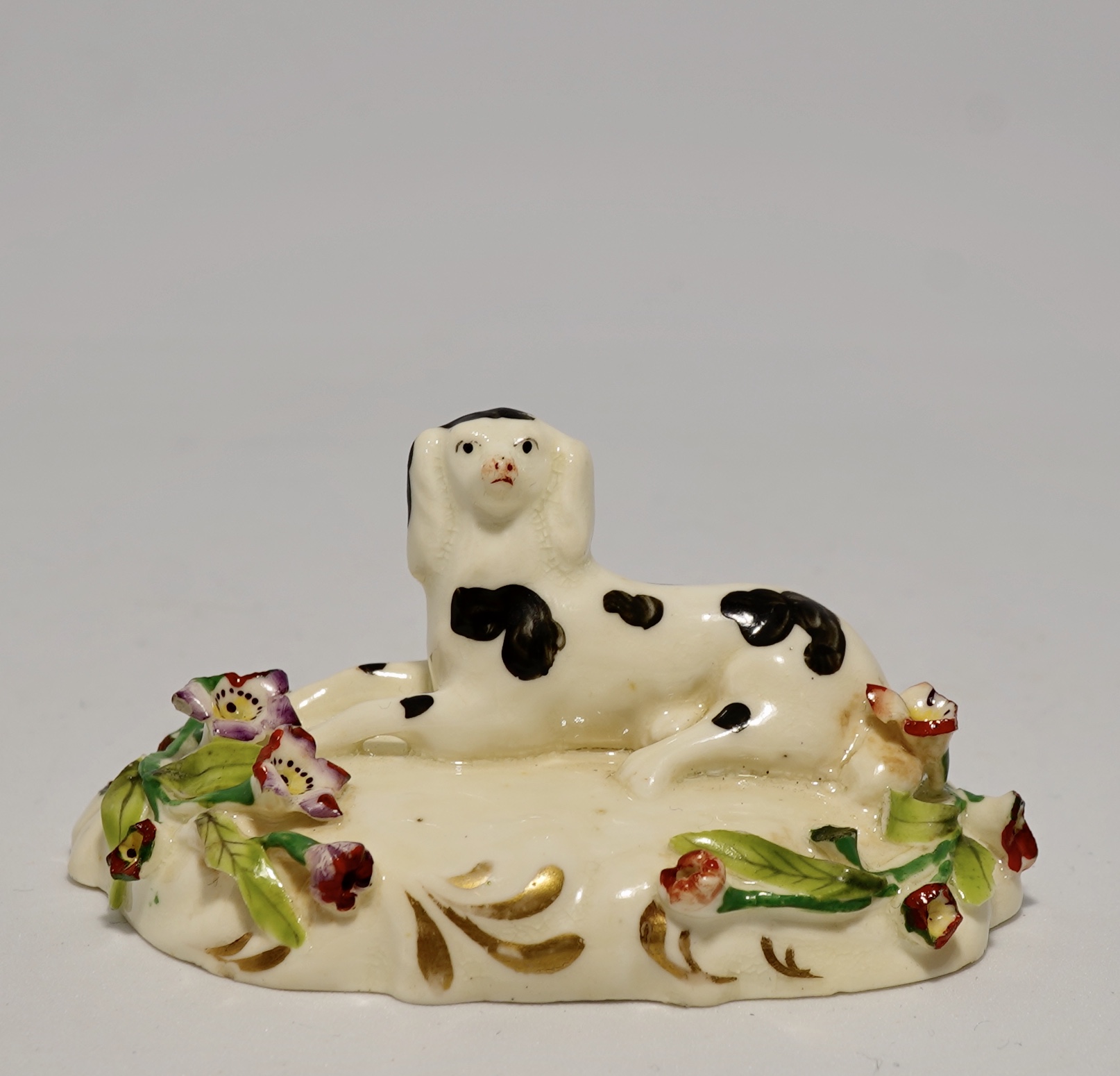 Staffordshire Porcelain spaniel , ex- D.G.Rice collection, c. 1830 ...