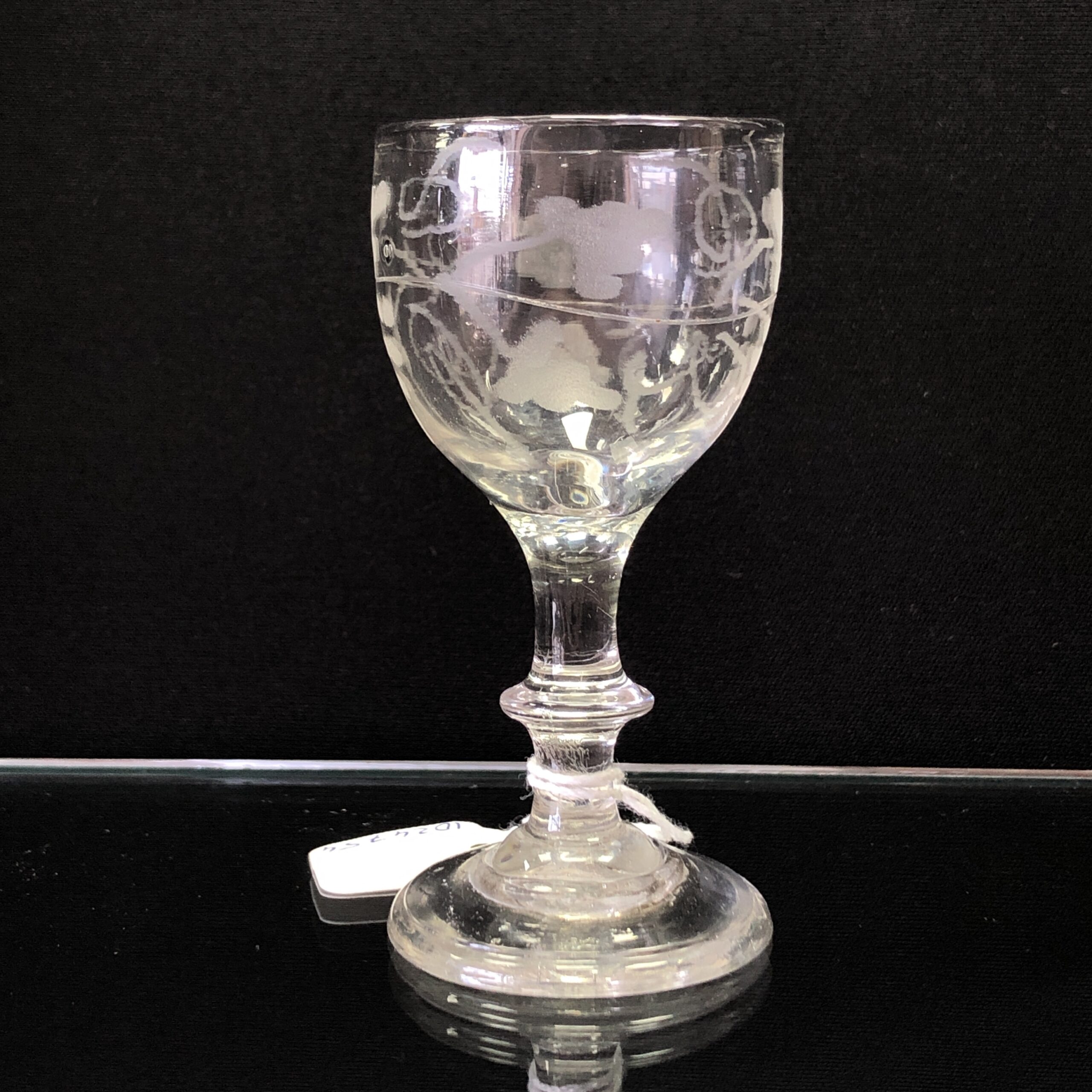 George III Small etched Georgian liqueur glass, Late 18th C