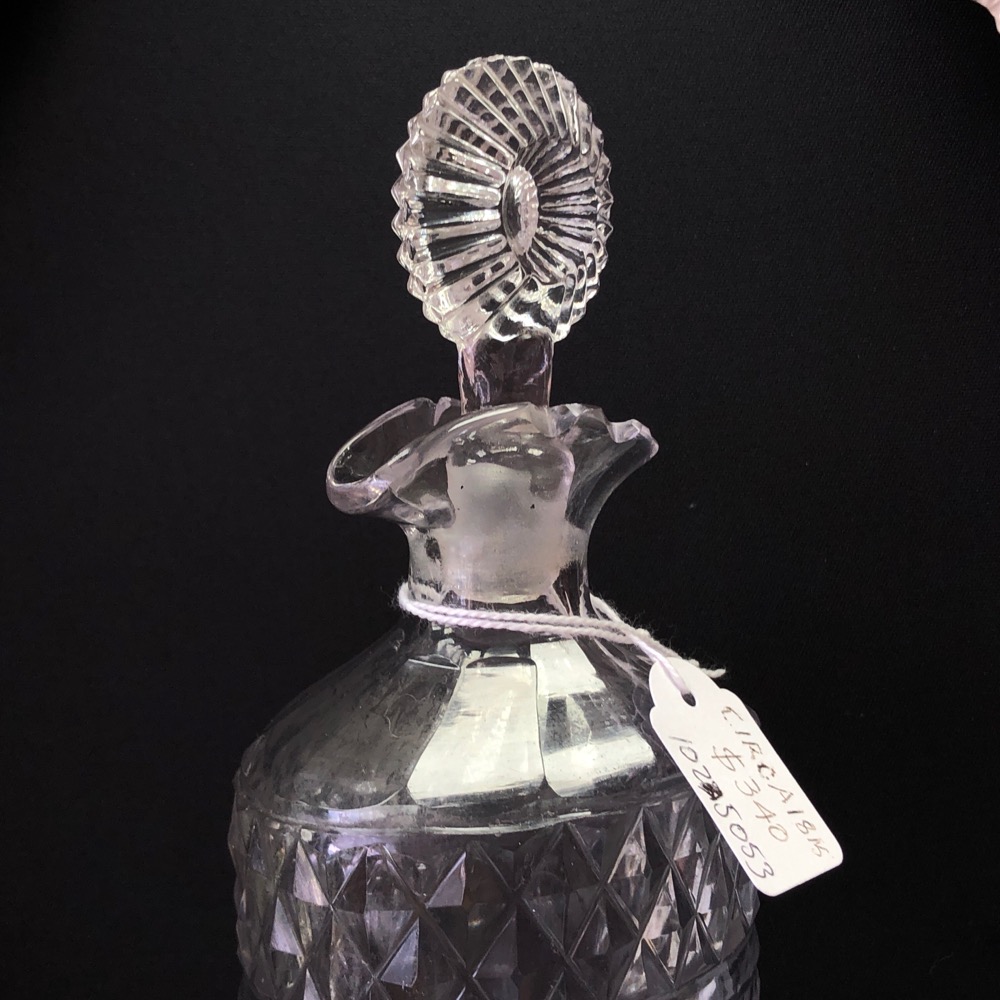 III cut glass decanter, target stopper, c. 1815 Moorabool