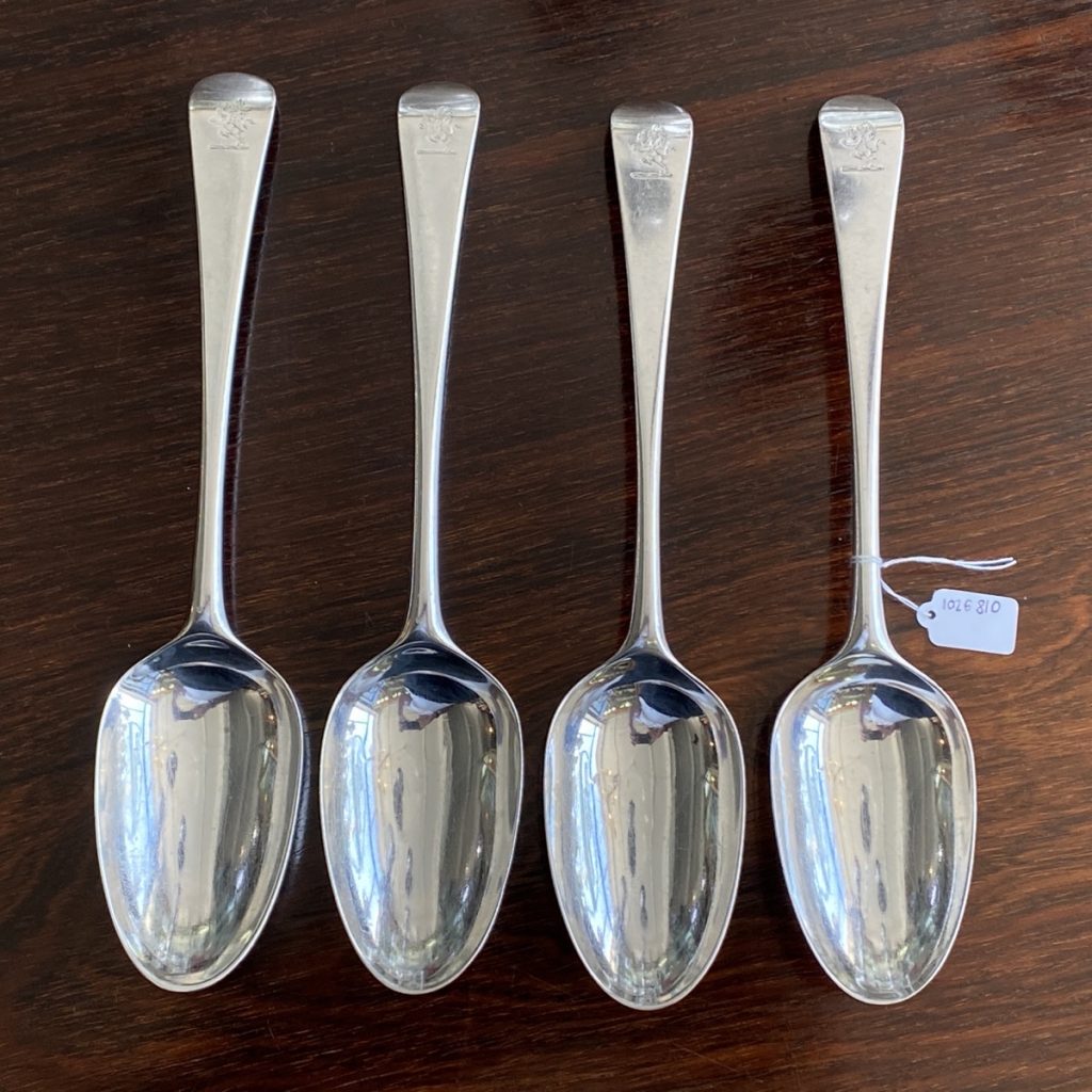 Set of 4 Sterling Silver tablespoons, Elizabeth Tookey