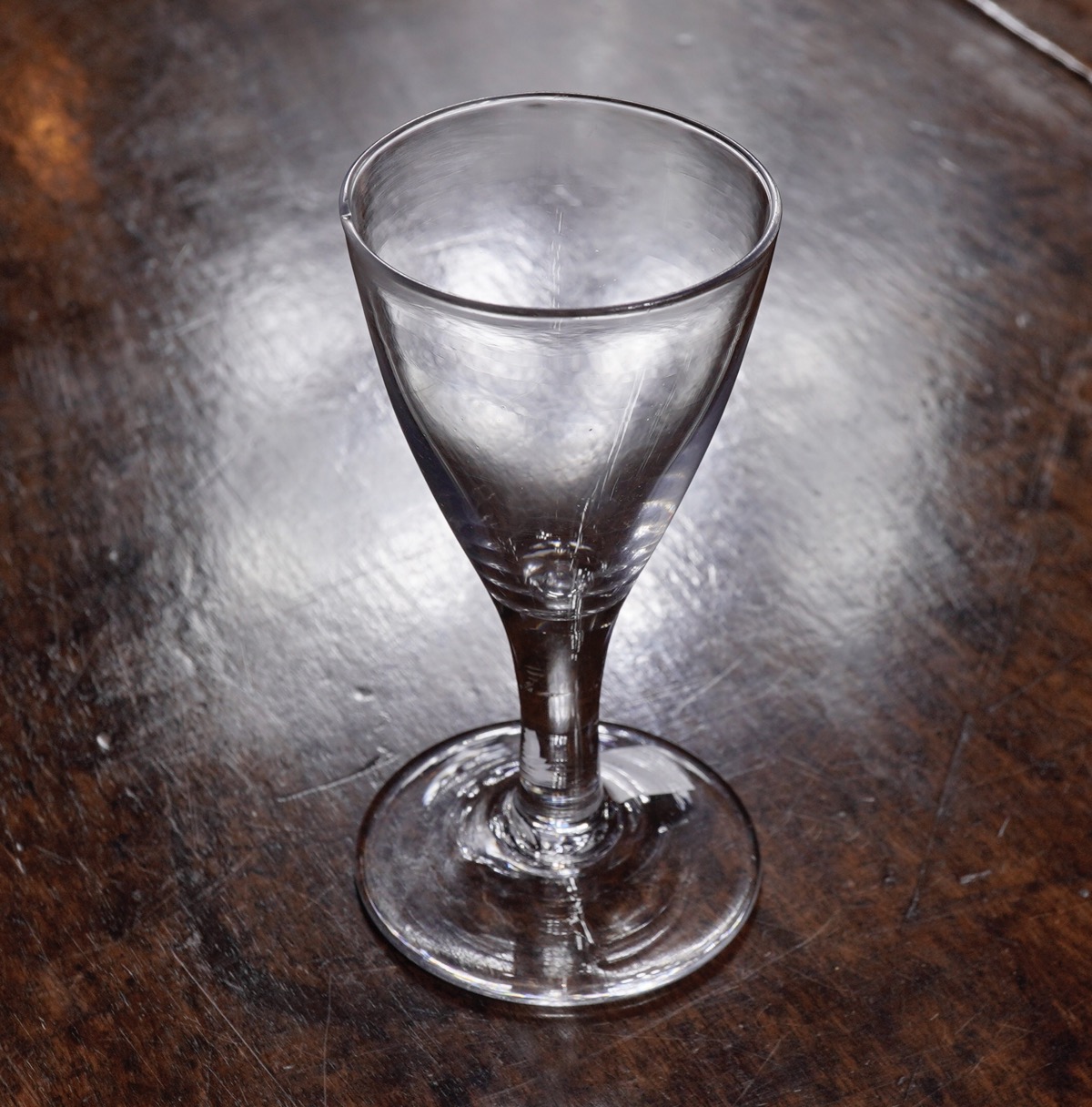 Small Georgian Glass, trumpet bowl on plain stem, c.1760