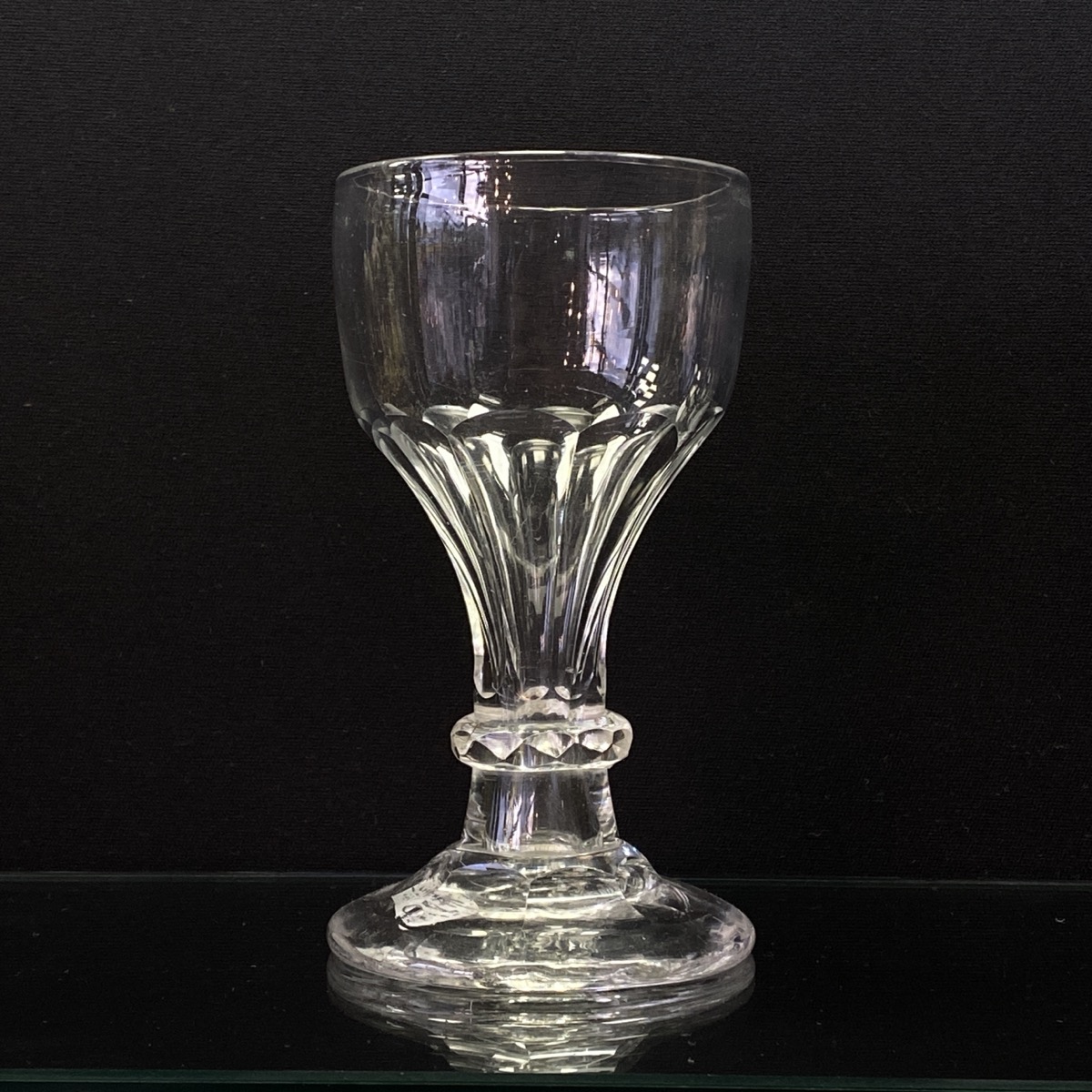 Georgian Glass Rummer, petal moulded & cut knop, c. 1820