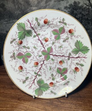 English porcelain strawberry pattern plate, circa 1820