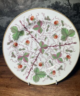 English porcelain strawberry pattern plate, circa 1820