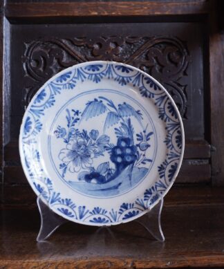 Dutch Delft plate with Oriental Garden, C 1740