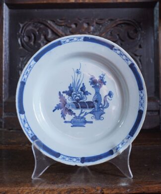 Liverpool delft plate,  Chinese 'precious objects', C. 1760.