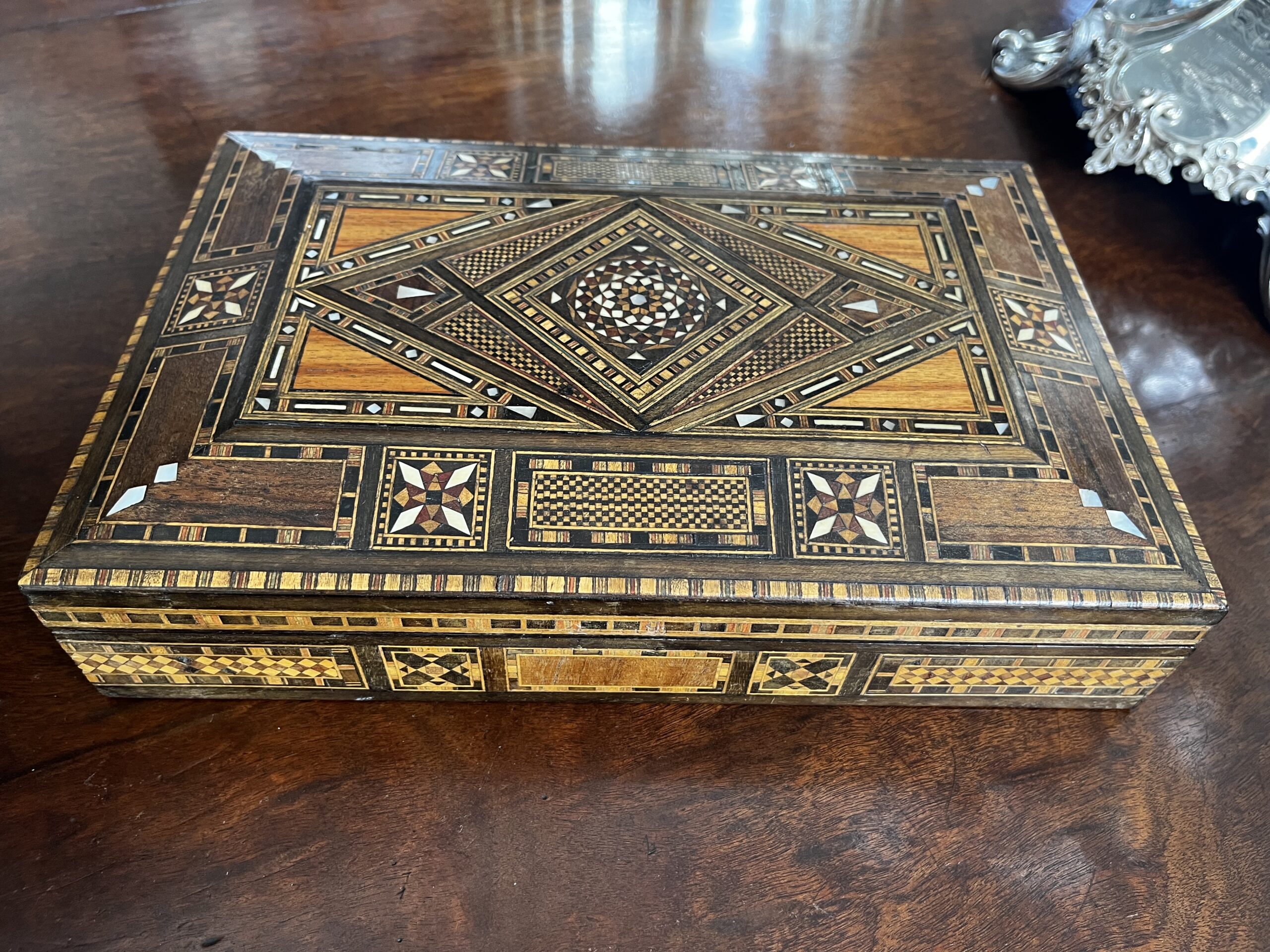 Damascus ware finely inlaid Box, c. 1920