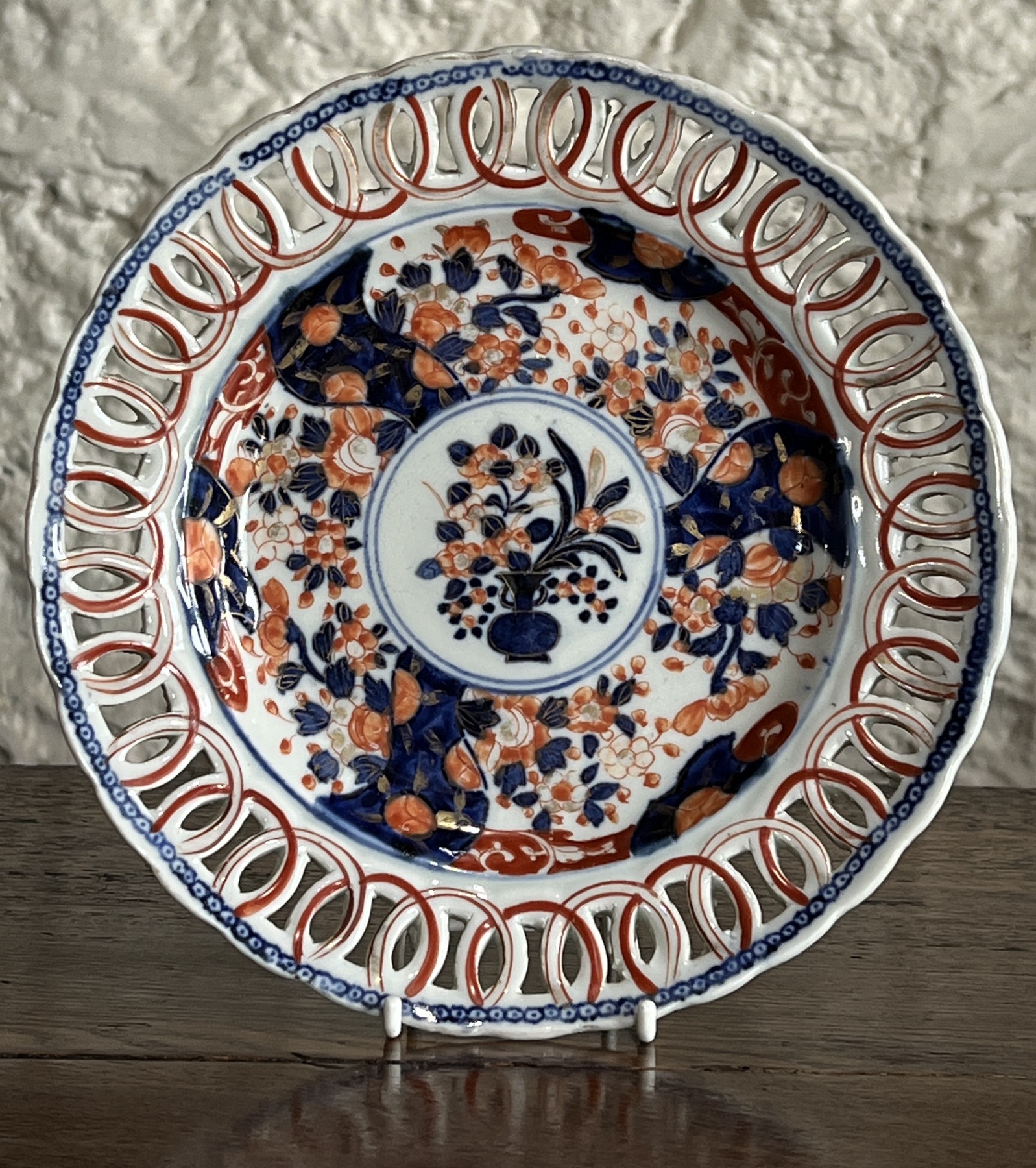 Pierced rim Imari Plate