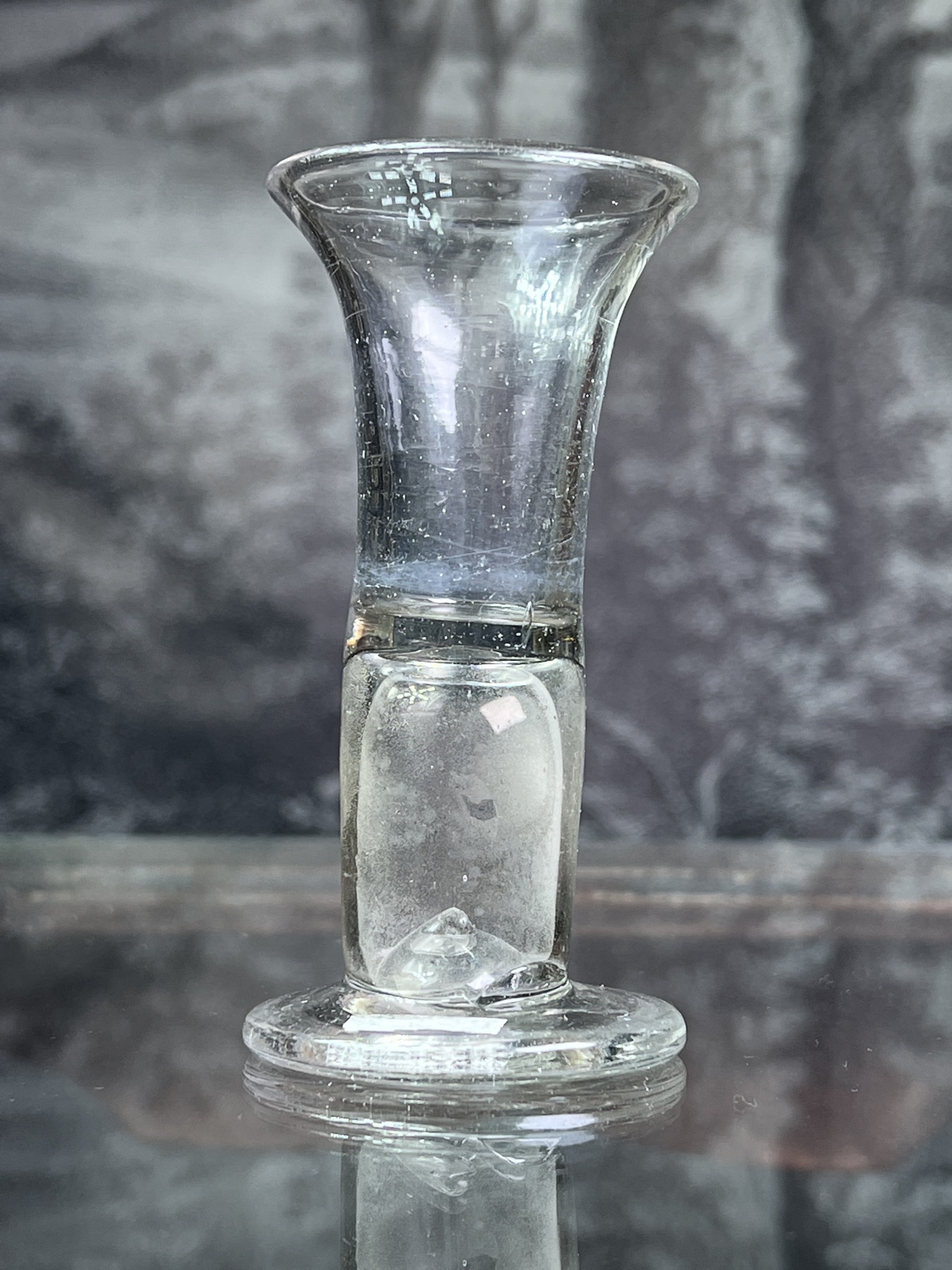 Georgian 'firing glass', very wide stem, c. 1750