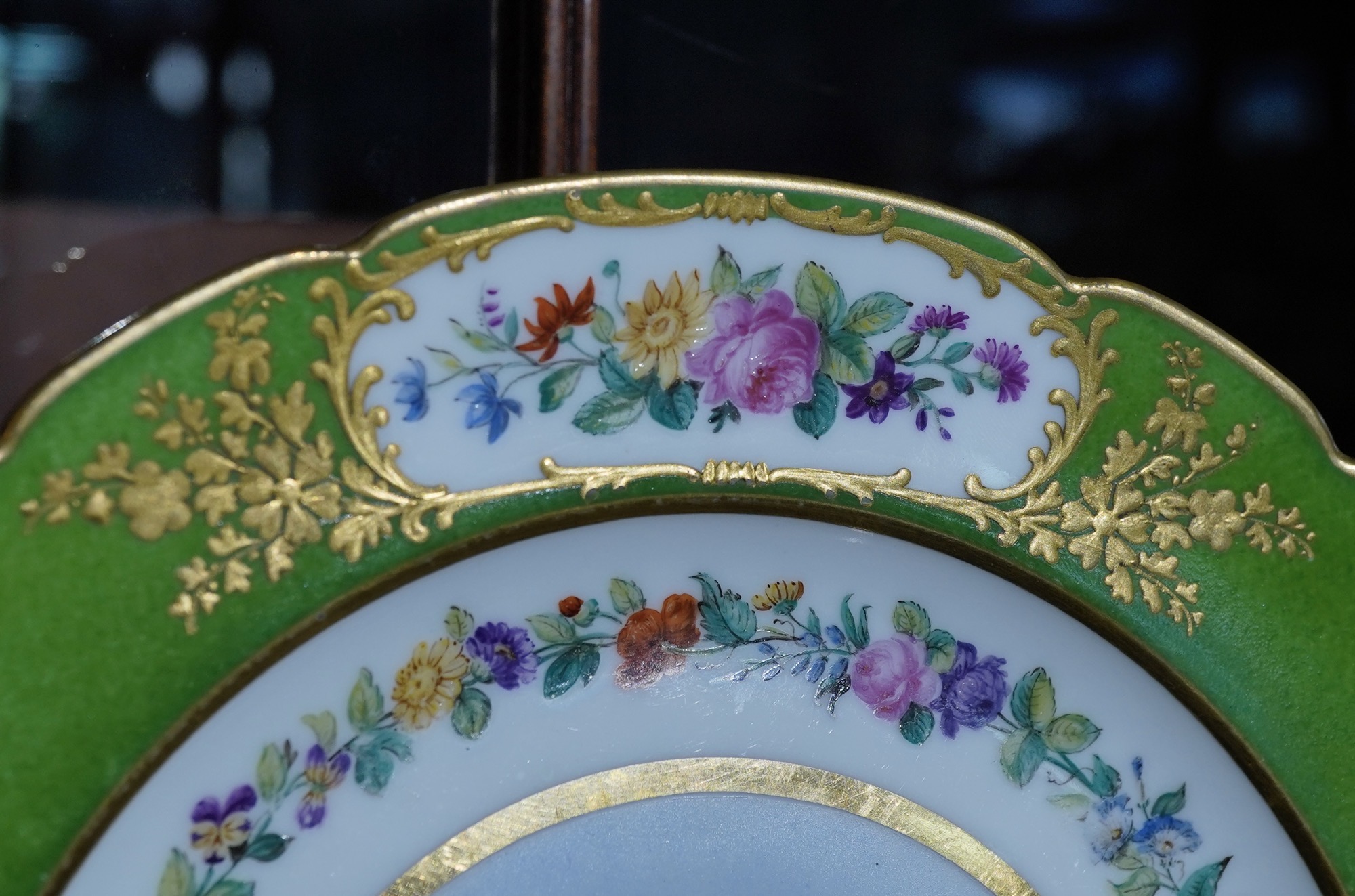 Flowers, painted on a plate by Feuillet c.1830