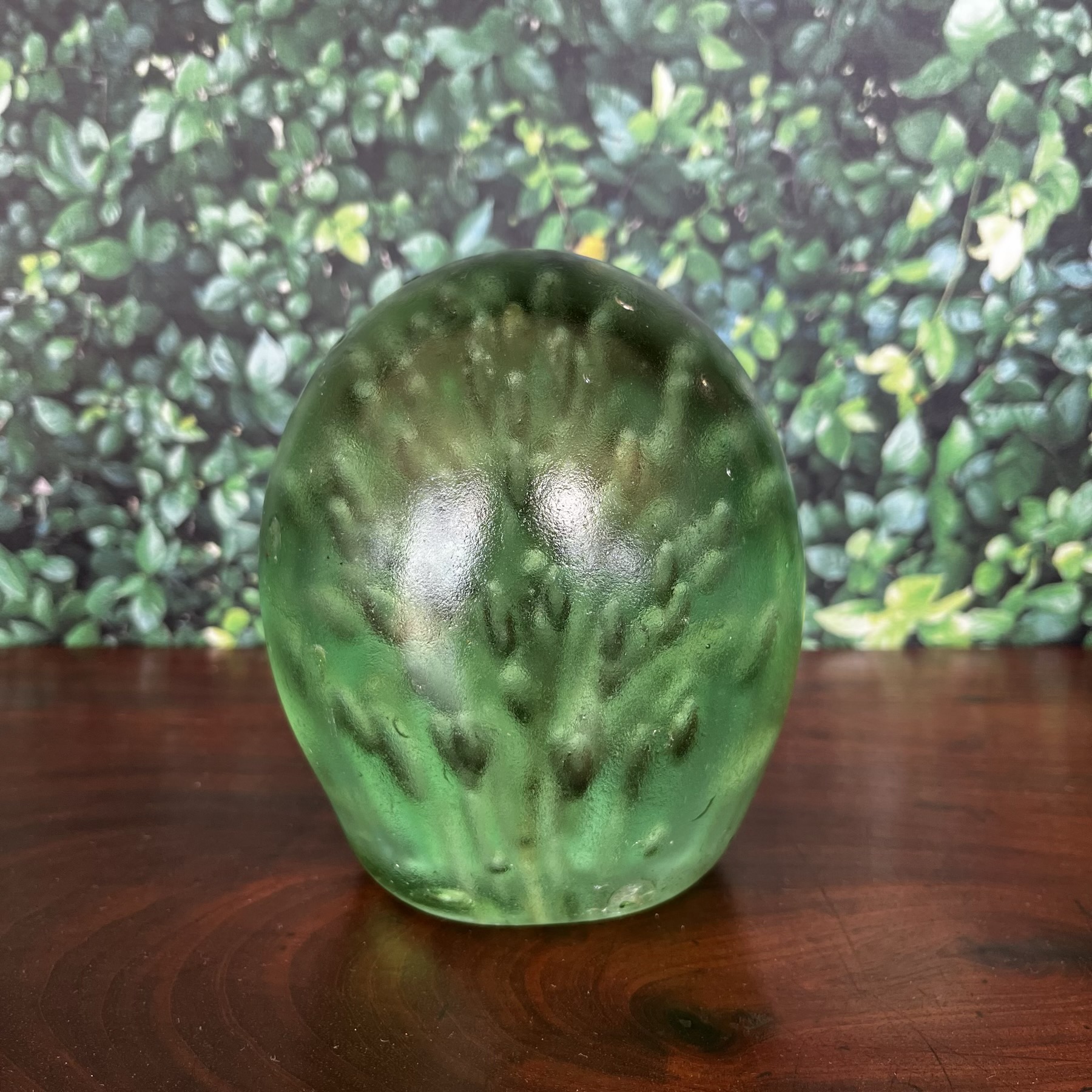 Georgian green glass 'dump' paperweight / doorstop, early 19th c.