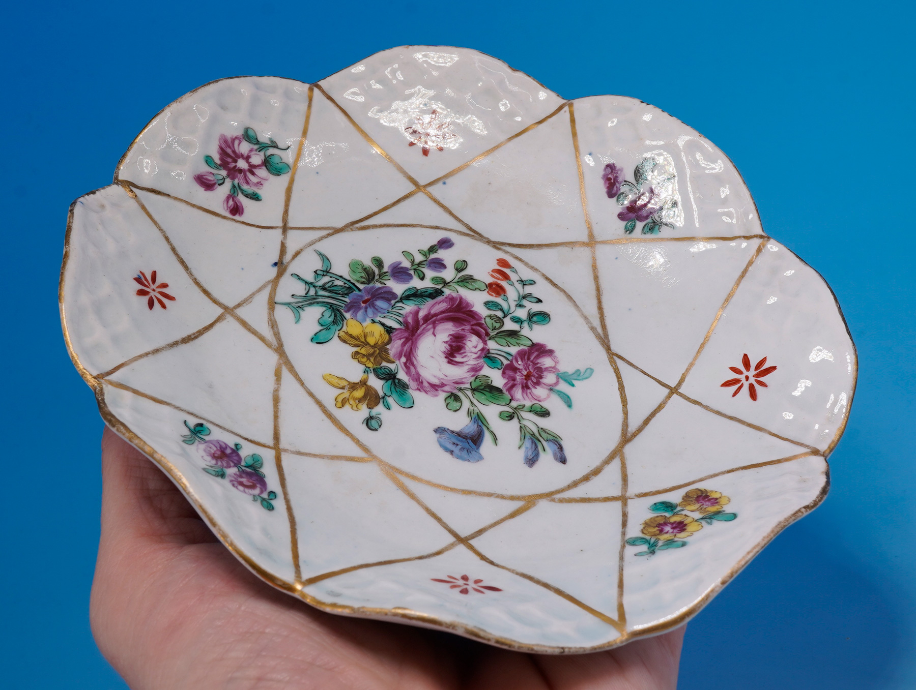 Bow Basketweave Dish c1760