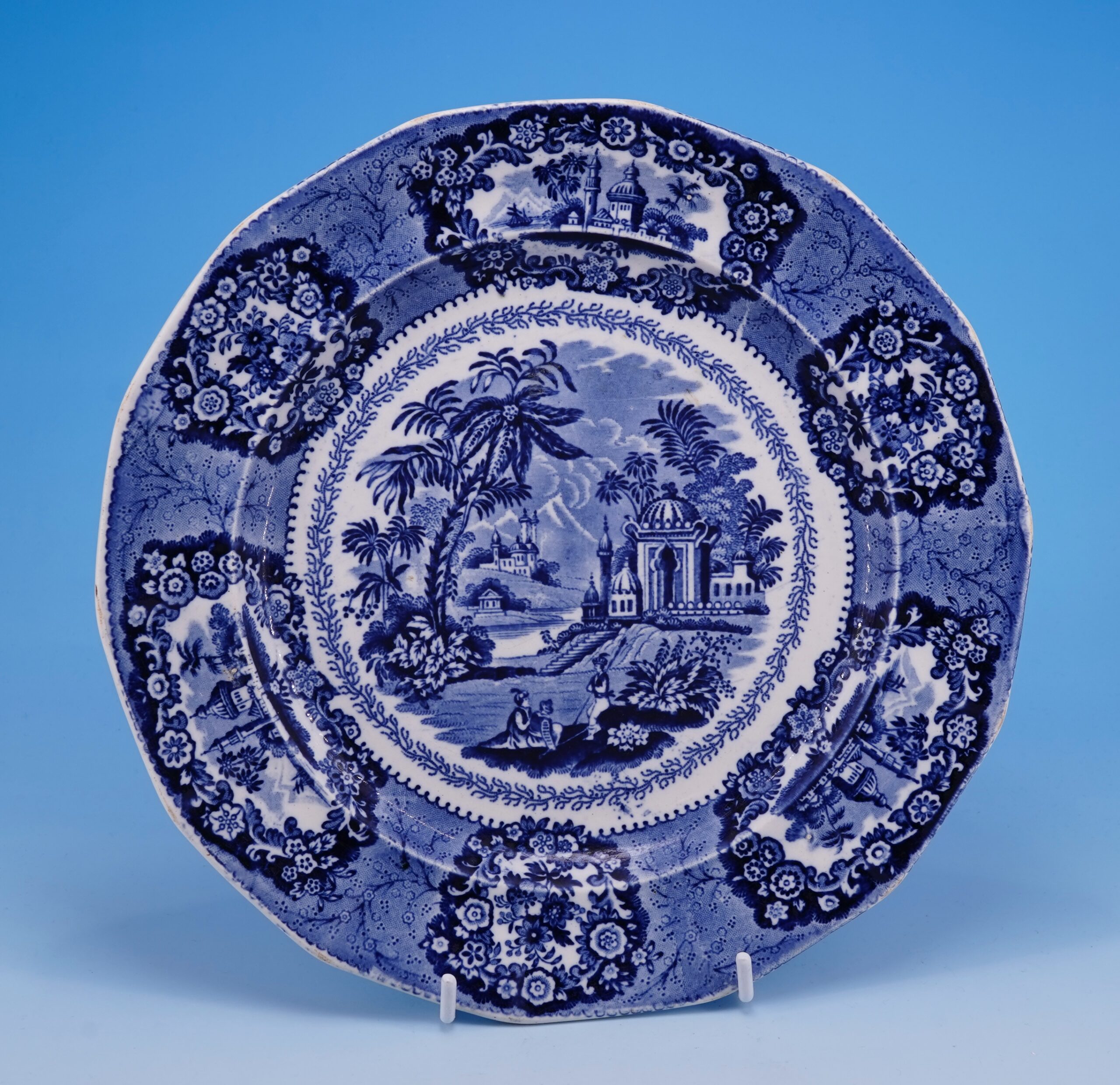 Joseph Clementson printed plate with ‘Oriental' pattern, c.1855