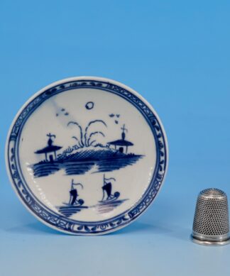 Miniature Caughley saucer, ‘The Island’ pattern, c. 1780