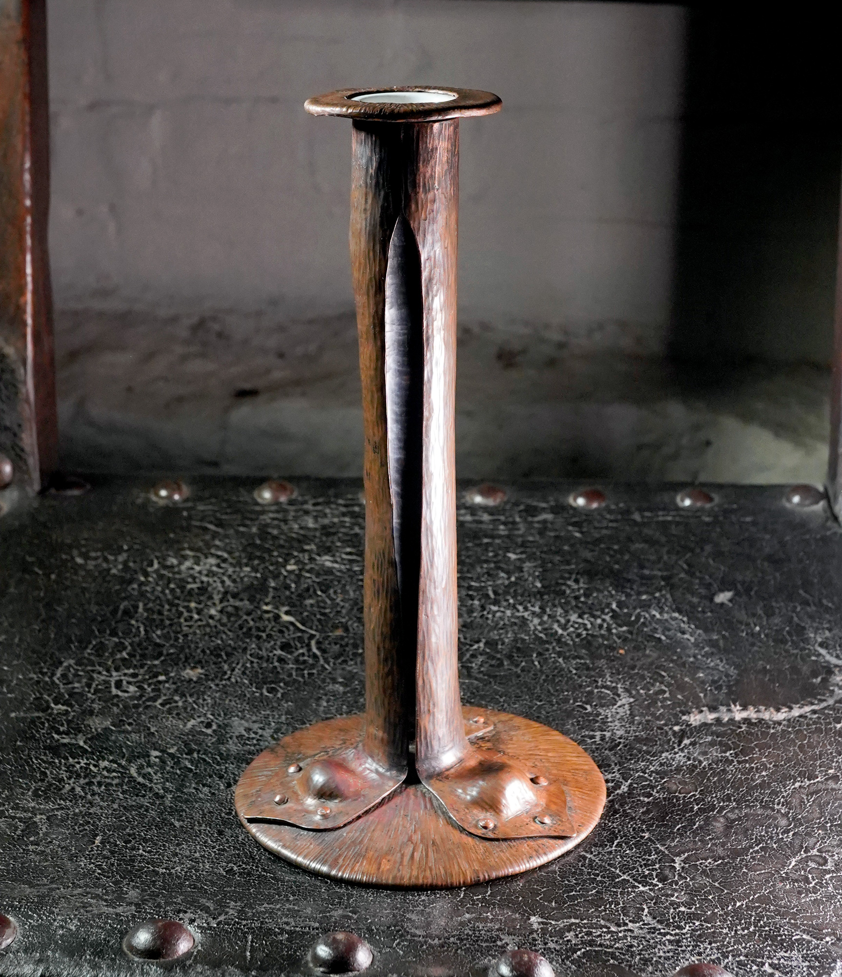 Arts & Crafts copper candlestick