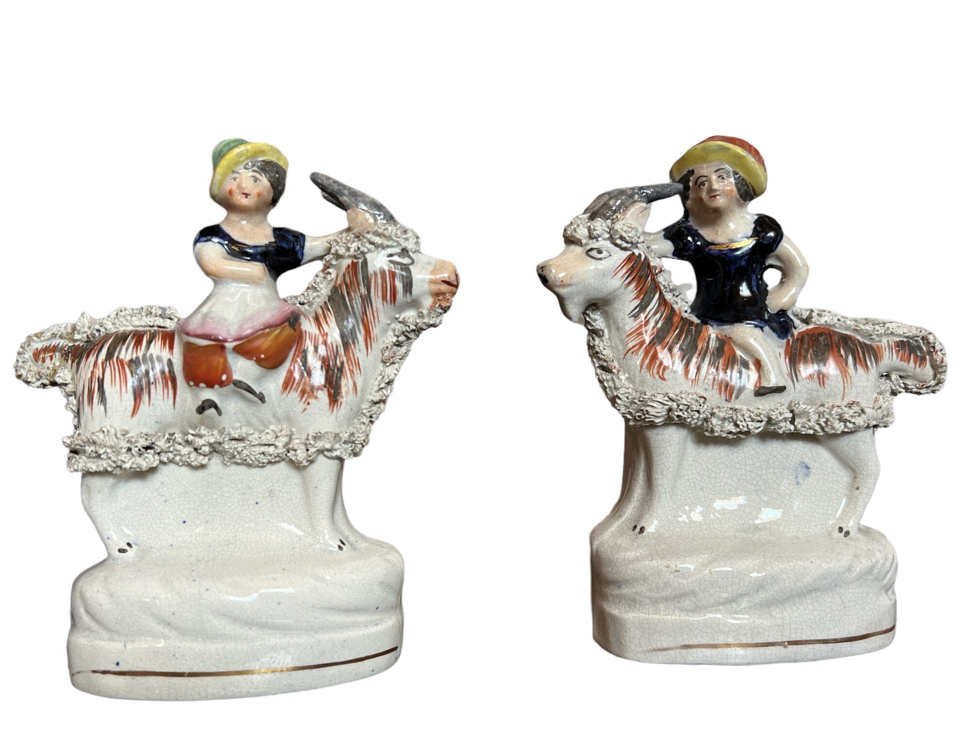 Dudson Staffordshire CHildren Riding Goats 1845