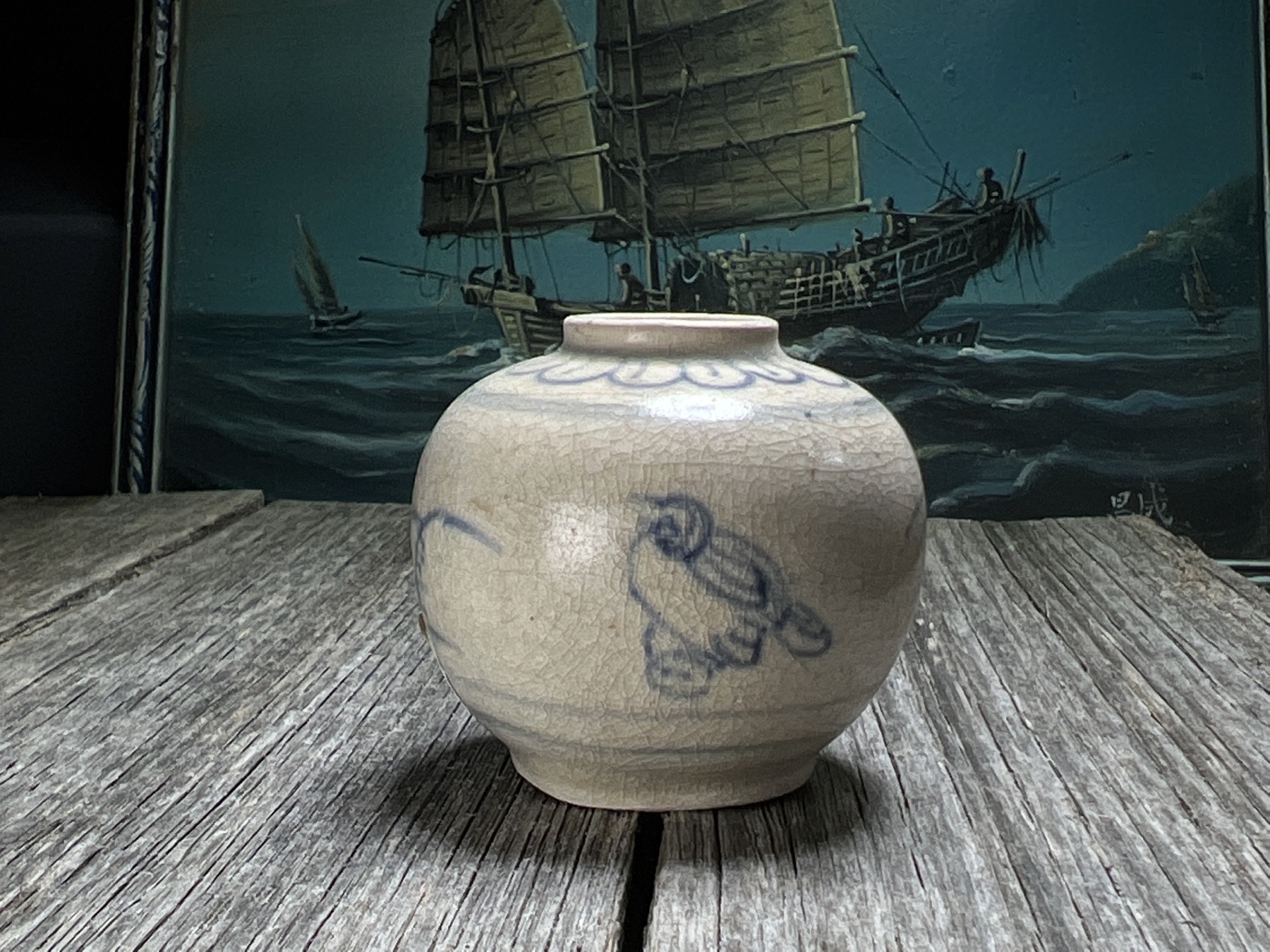 Hoi An Shipwreck blue & white jarlet, Vietnam, late 15th century