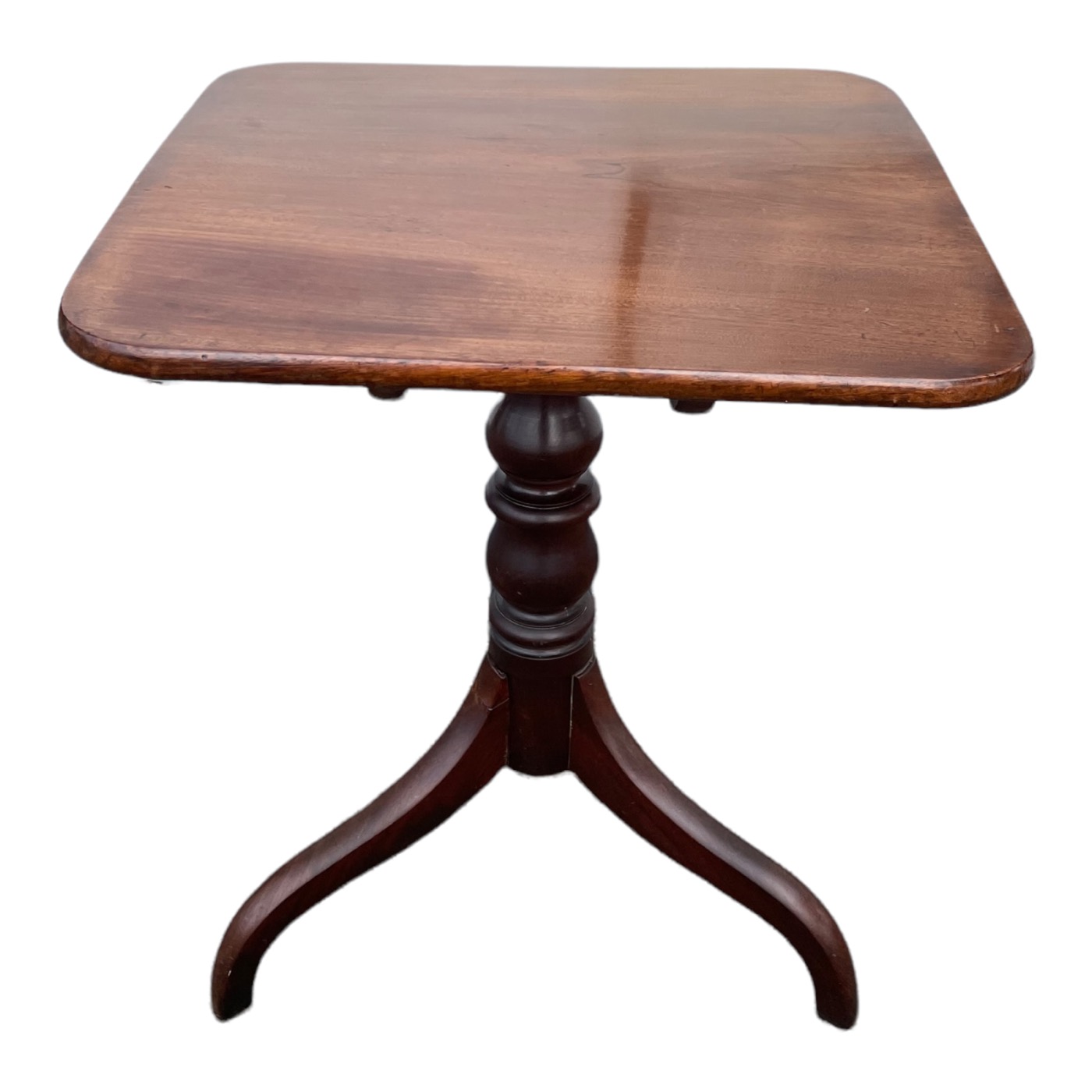 Mahogany occasional tilt-table, turned column & tripod base, c.1820