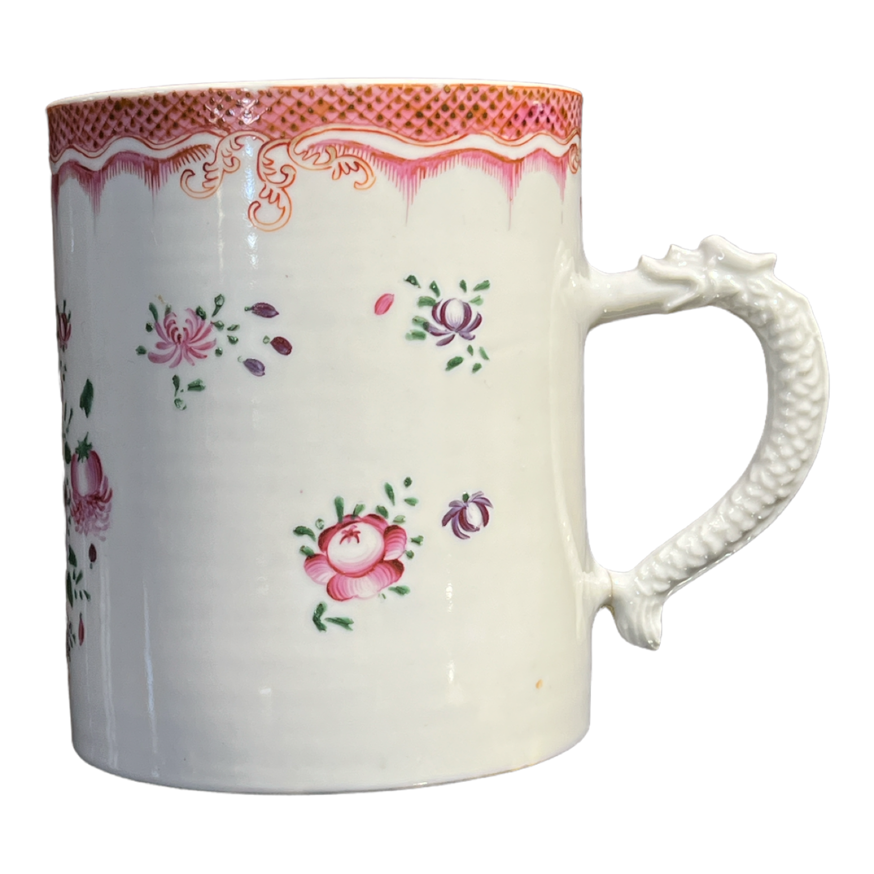 Chinese Export Tankard, Dragon Handle