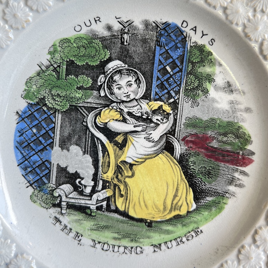OUR EARLY DAYS child's plate - Scott Pottery?