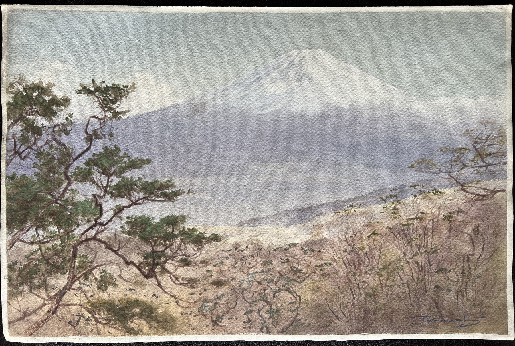 Fukutaro Terauchi, Large Watercolour of Mount Fuji, 1930’s