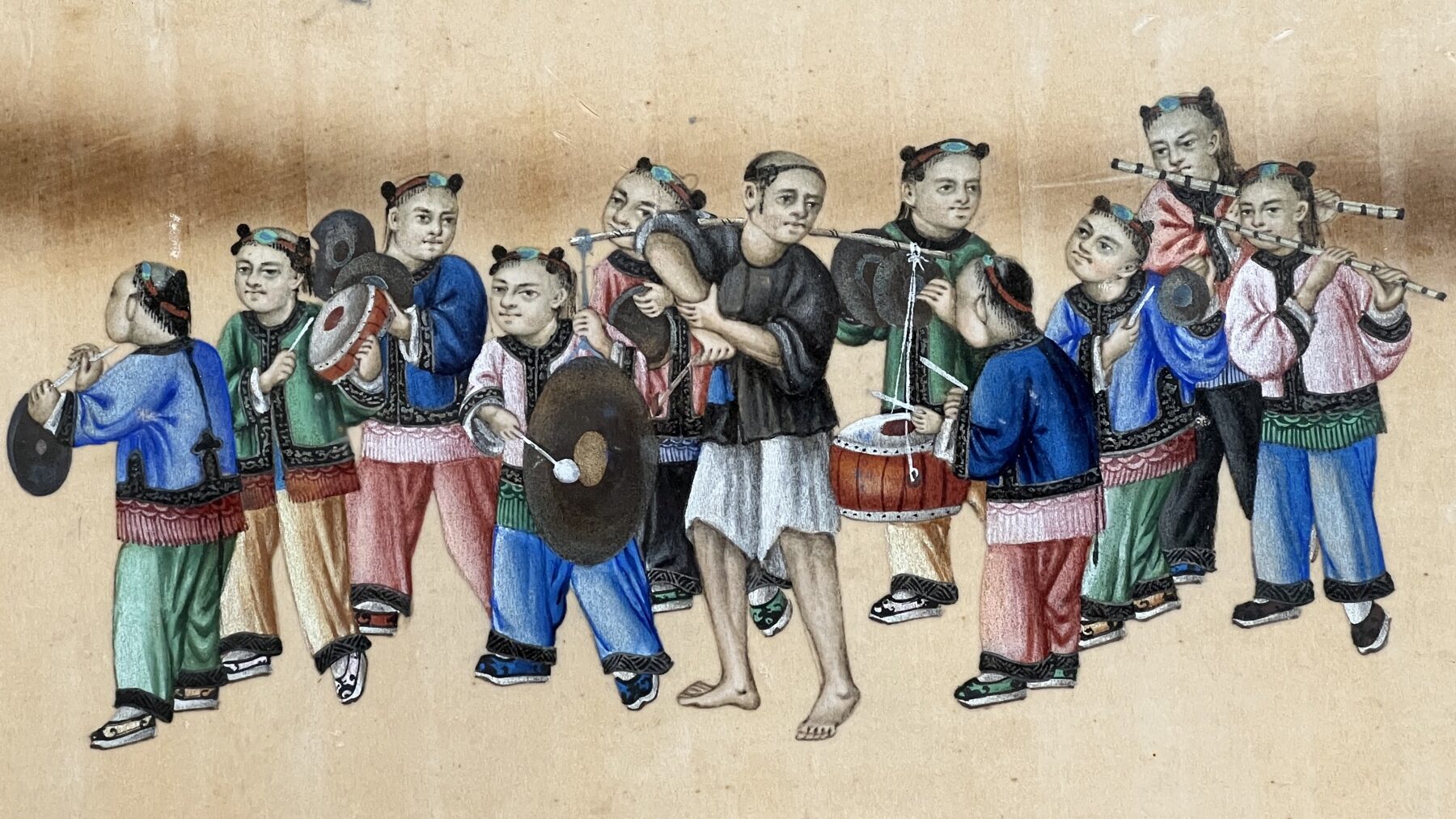 Chinese Pith Painting - Musical Procession