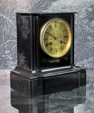 French slate mantel clock, by Freres, Paris, c. 1860