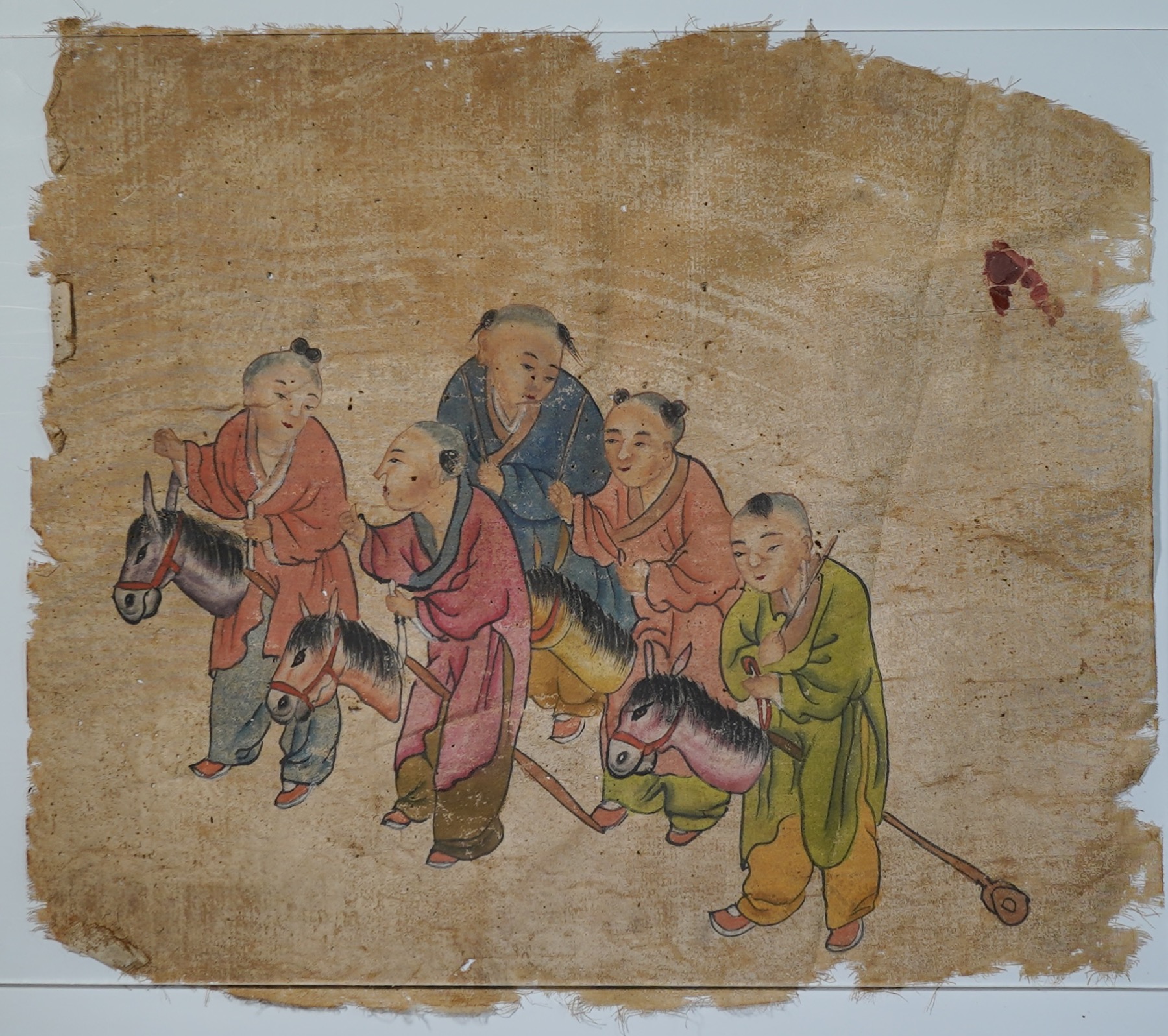 Chinese painting on mulberry paper, Children on Hobby-Horses, 19th c.