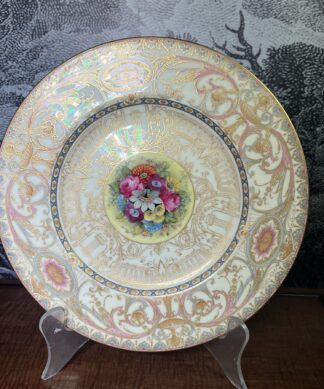 Royal Worcester cabinet plate with floral scene by WH Austin, c.1900