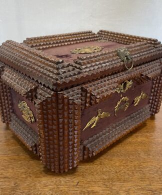 Australian  'trampwork' box, with raised diamond work frames, C.1895