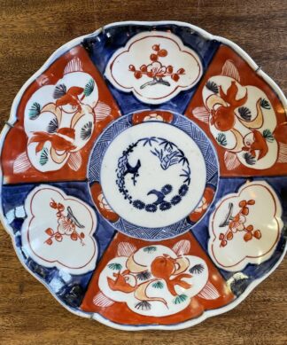 Japanese plate imari with metal hanger, C.1900